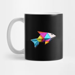 Geometric Fish abstract colorful rainbow color scheme origami style Mug